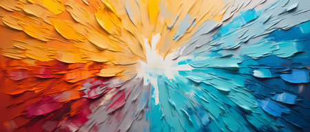 abstract background with multicolored paint splashes on a white backgroundの素材