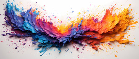 Colorful paint splashes isolated on a white background. 3d renderingの素材