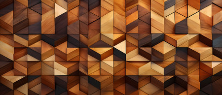 Abstract background of wooden cubes. 3d rendering, 3d illustration.の素材