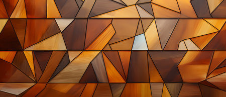 3d render, abstract background with triangles in brown and orange colorsの素材