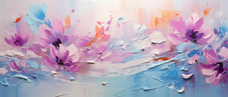 Abstract pastel colorful watercolor background. Digital painting on canvas. Hand drawn illustration.の素材