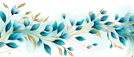 Abstract background with blue branches and leaves. Vector illustration for your designの素材