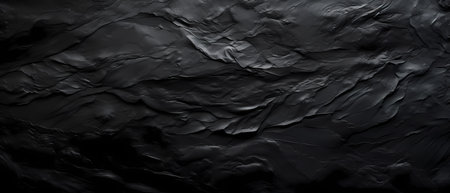 Black abstract background. Texture of black acrylic paint on a black canvas.の素材