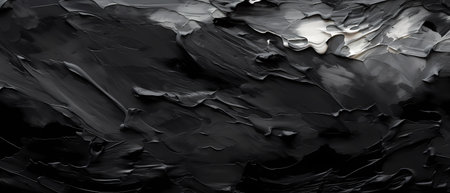Black oil paint texture. Abstract background for design. Monochrome.の素材
