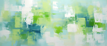 Abstract watercolor background with blue, green and white colors. Digital painting.の素材