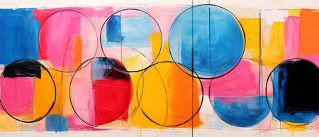 Abstract colorful background. Modern art. Contemporary art. Contemporary art.の素材