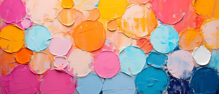 Colorful abstract background from oil paints on a palette close-upの素材