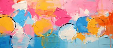 abstract colorful acrylic painting on canvas texture by using rorschach methodの素材