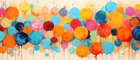 Watercolor abstract background with colorful balloons. Hand drawn illustration.の素材