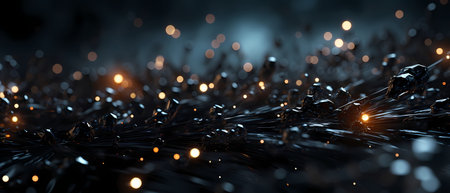 Abstract 3d rendering of chaotic particles. Bokeh lights backgroundの素材