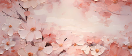 Watercolor background with pink cherry blossom flowers. Vector illustration.の素材