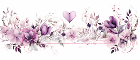 Beautiful vector card with watercolor flowers. Hand drawn illustration.の素材