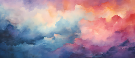 Colorful clouds in the sky. Nature background. Vector illustration.の素材