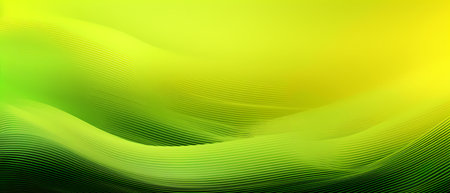 abstract background with smooth wavy lines in green and yellow colorsの素材