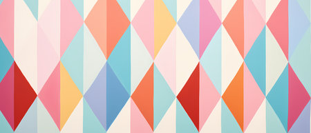 Abstract geometric background with triangles in pastel colors. Vector illustration.の素材