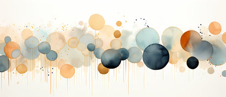 Abstract watercolor background with circles. Vector illustration for your design.の素材