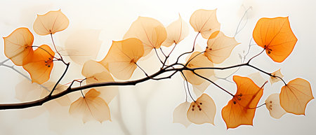 Branch with autumn leaves. Vector illustration for your design. EPS10の素材