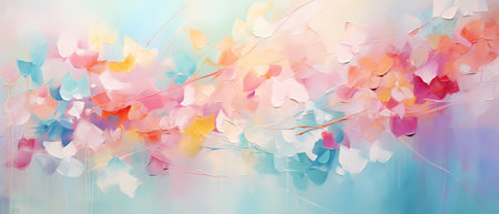Abstract watercolor background with multicolored leaves. Vector illustration.の素材