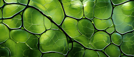 Abstract macro closeup of a green leaf texture background. 3d renderingの素材