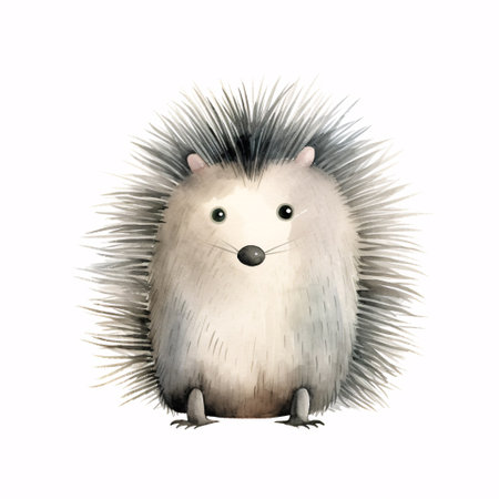 Hedgehog. Watercolor illustration. Isolated on white background.の素材