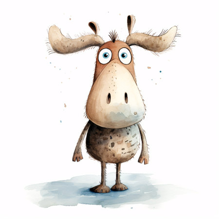 cartoon funny cow on a white background. illustration for children.の素材