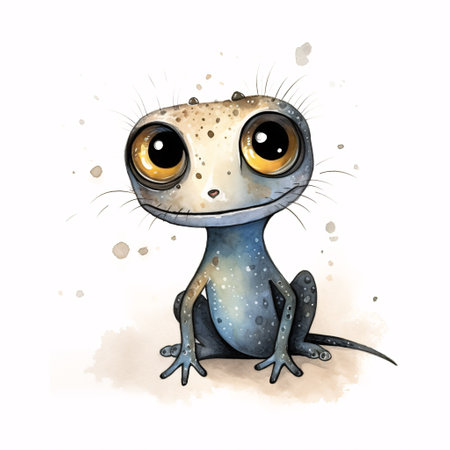 cartoon scene with little frog on white background - illustration for childrenの素材