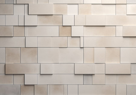 White ceramic tile wall texture and background. 3d render illustration.の素材