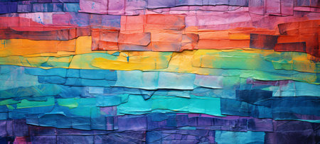 Colorful abstract background made of crumpled multicolored paperの素材