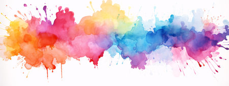 Colorful watercolor paint splashes isolated on white background. Vector illustration.の素材