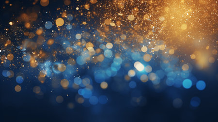 abstract bokeh background. golden and blue. de focusedの素材