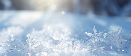 Winter background with snowflakes and bokeh. Christmas background.の素材