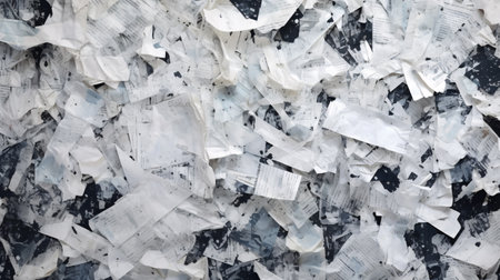 Pile of crumpled paper as a background texture pattern.の素材