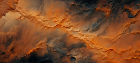 3d render of an alien planet with orange and yellow colors.の素材