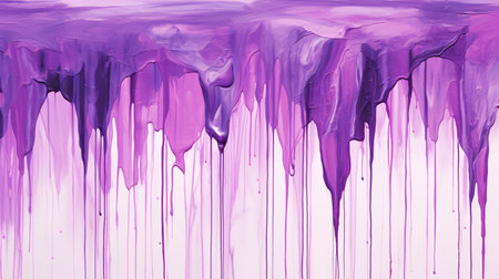 Purple paint dripping on a white background. 3d rendering, 3d illustration.の素材