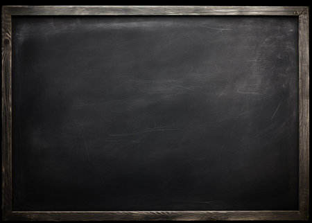 Chalk rubbed out on blackboard background with space for text or imageの素材