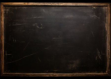 Chalk rubbed out on a blackboard, grunge background.の素材