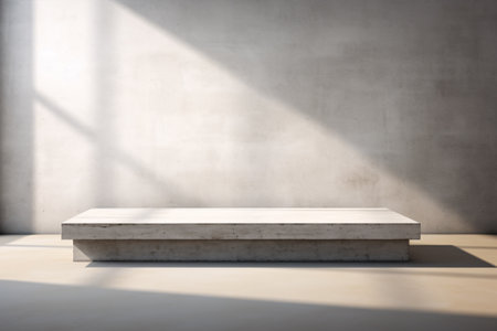 Minimalistic concrete product display with copy space. 3D renderingの素材