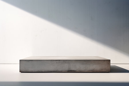 Empty concrete podium on white background. 3d rendering. Mock upの素材