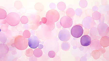 Abstract watercolor background with multicolor circles in pastel tonesの素材