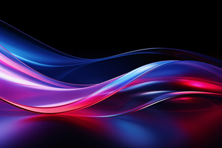 abstract background with smooth wavy lines in blue and pink colorsの素材