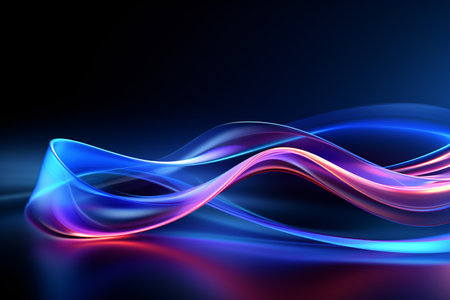 Abstract background with blue and purple wavy lines. vector illustrationの素材