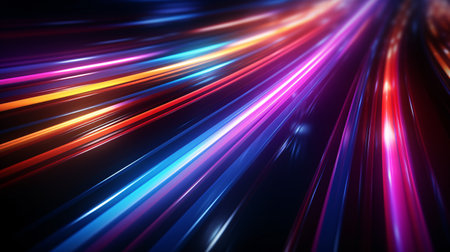 Futuristic technology wave background with glowing lines. 3d renderingの素材