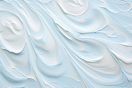 abstract background of blue and white paint with a pattern of waves.の素材