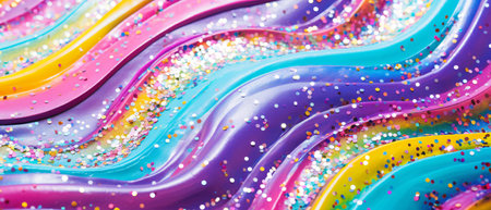 Colorful abstract background with sparkles and glitters. 3d illustrationsの素材
