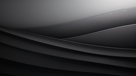 Black and white abstract background with curved lines. 3d render illustrationの素材