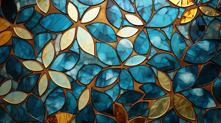 Colorful stained glass window texture background. Abstract background. 3D rendering.の素材