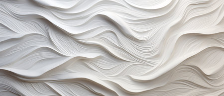 Abstract white background with waves. 3d rendering, 3d illustration.の素材
