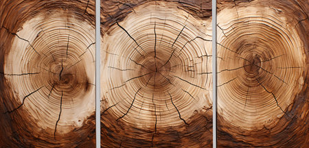 Wood texture. Lining boards wall. Wooden background. patterns. Showing growth ringsの素材