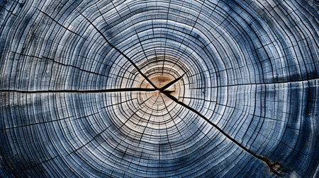 Old wood texture with annual rings. Abstract background for design. Toned.の素材