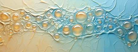 abstract background of oil drops on a water surface close-upの素材